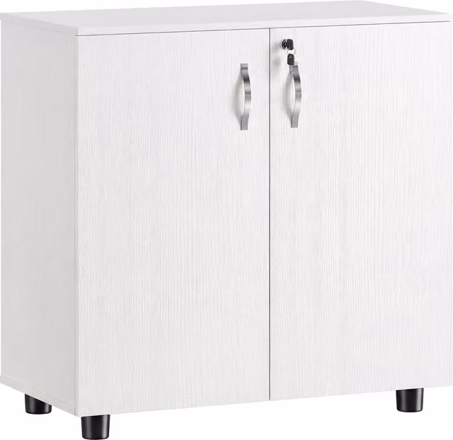 Archivador de oficina Vinsetto con 2 puertas con cerradura y estantes ajustables, color blanco, An/P/Al: 80 x 40 x 80 cm