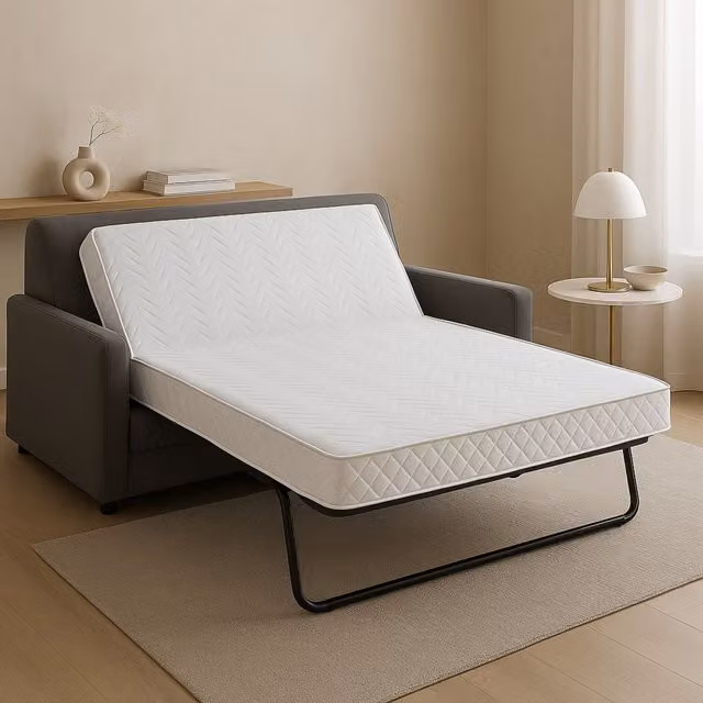 Colchón Híbrido Firme Provence Literie de 10 cm, An/P: 120 x 190 cm, Color Blanco con Confort en 5 Zonas y Funda Lavable