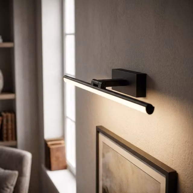Lámpara LED para cuadro Rabalux en metal y plástico, color negro y blanco, 12W, 630lm, luz blanca cálida (3000K), An/P/Al: 59 x 15,5 x 5 cm