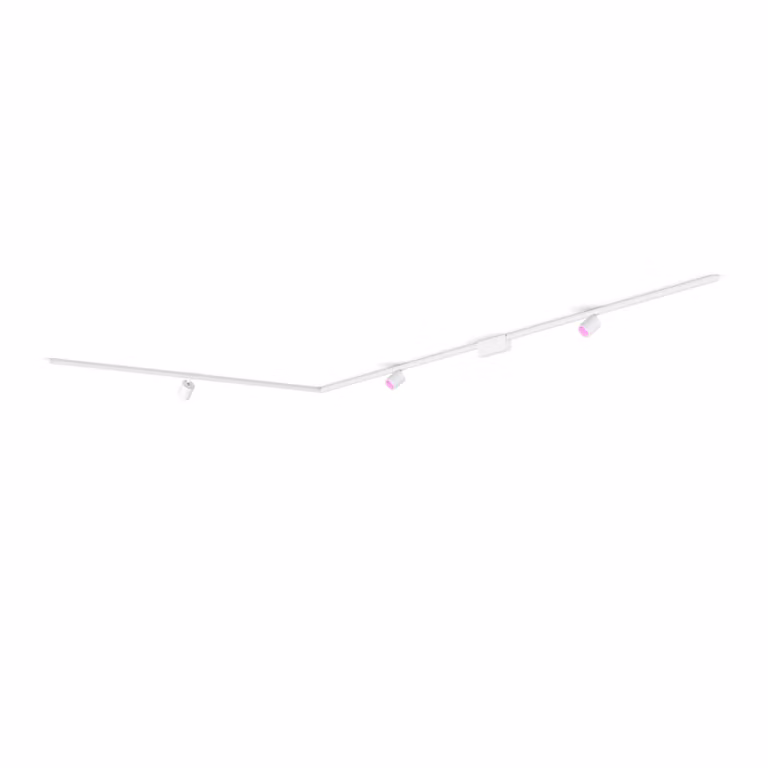 Kit de iluminación Philips Hue Perifo en forma de L con base de techo, 3 focos blancos de metal estilo moderno