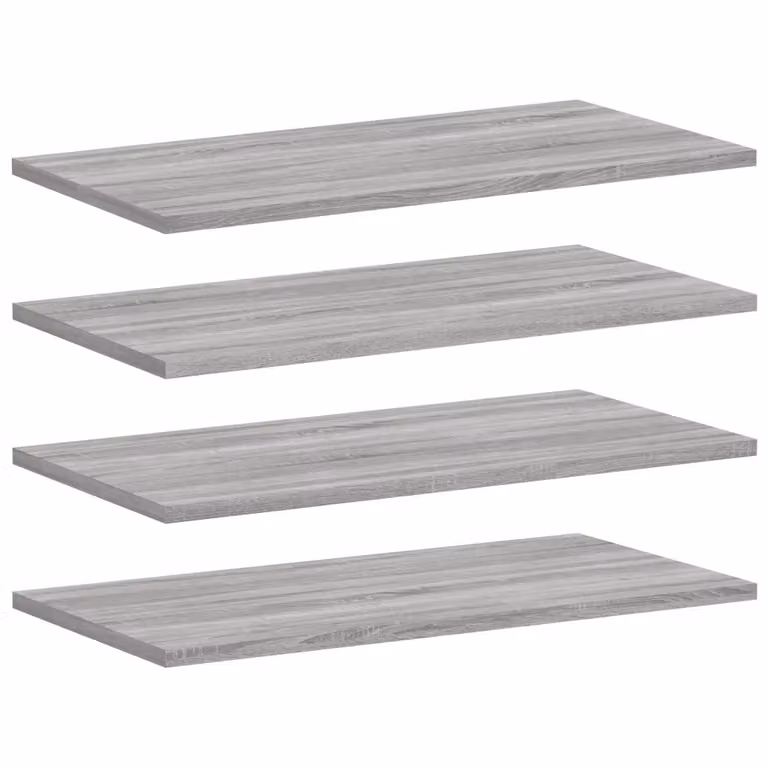 Set de 4 estantes de pared vidaXL en madera de ingeniería color gris sonoma, An/P/Al: 60 x 30 x 1,5 cm