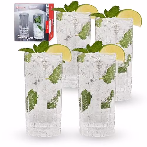 Juego de 4 vasos de cristal Spiegelau Perfect Serve de 350 ml en color transparente