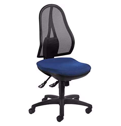 Silla de oficina ergonómica Topstar Open Point SY con base giratoria en color azul y negro