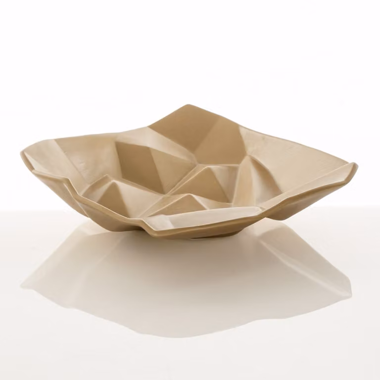 Vaciabolsillos decorativo ORESTELUCHETTA de cerámica en color dorado, An/P/Al: 13 x 45 x 45 cm