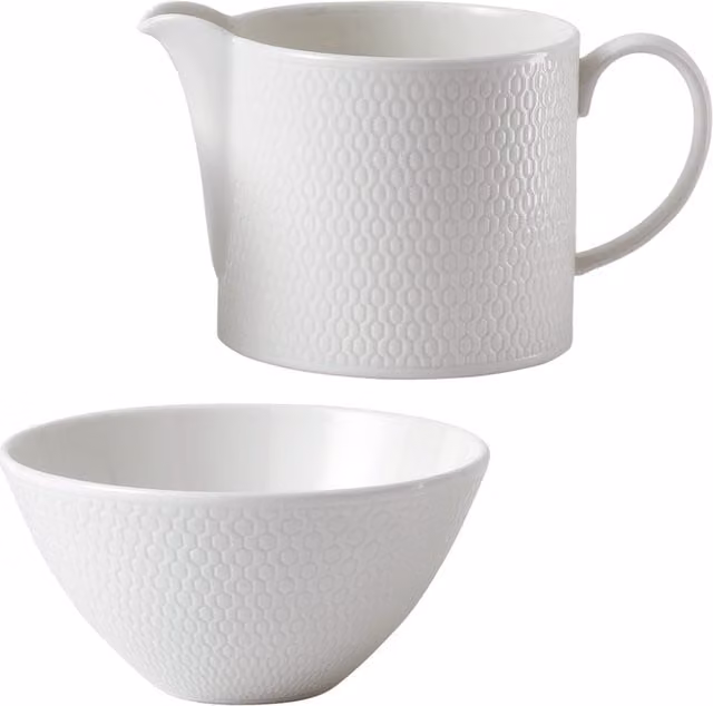 Set de lechera y azucarero Gio Wedgwood de Wedgwood en bone china color blanco