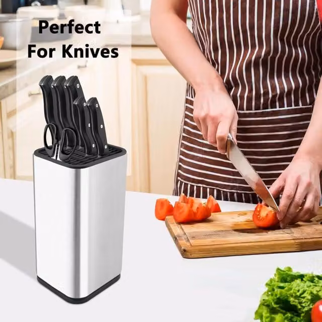 Soporte Organizador de Acero Inoxidable XISRENS para más de 8 Cuchillos de Cocina en Negro o Plata