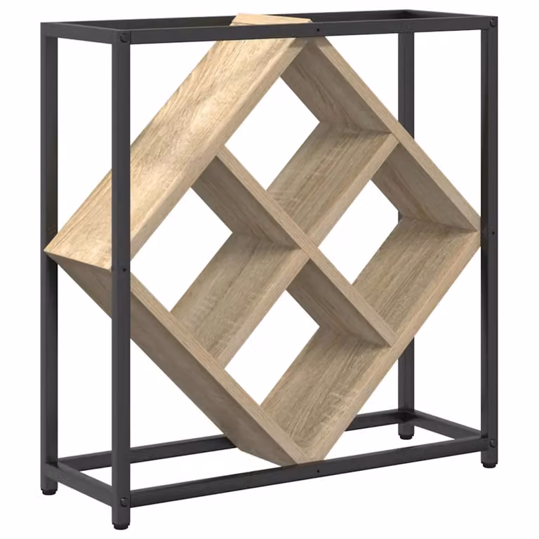 vidaXL Estante para 16 botellas de vino en madera de ingeniería color Roble Sonoma