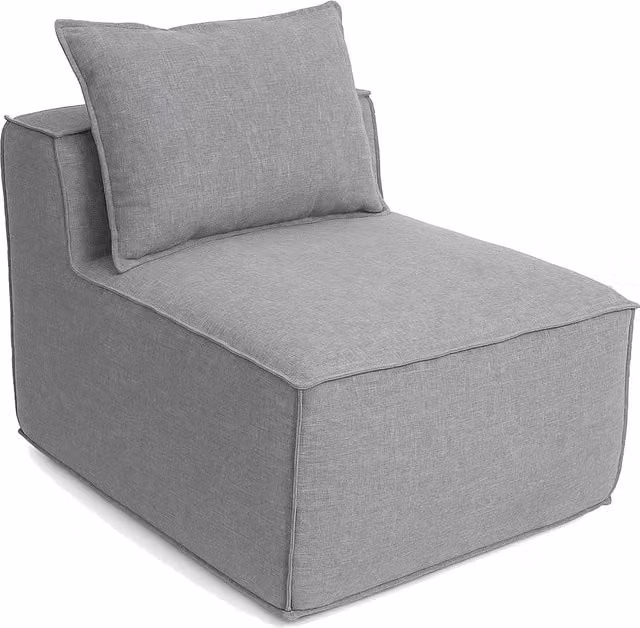 Sillón lounge tapizado Mendler HWC-O54 color gris, An/P/Al: 63 x 75 x 97 cm