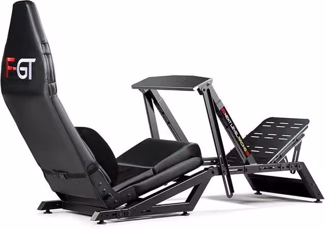Silla gaming Next Level Racing F-GT Cockpit en color negro con acabado de piel sintética