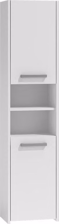 Armario de baño moderno 3xEliving color blanco con puertas batientes y estantes internos, montaje de pared, Ancho: 40 cm, Profundidad: 27 cm, Altura: 30 cm