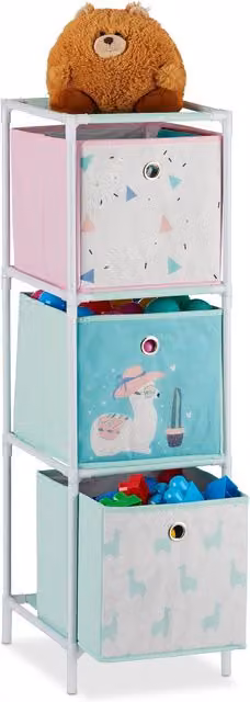 Estantería infantil con diseño floral de Relaxdays, multicolor, An/P/Al: 89 x 27,5 x 30 cm
