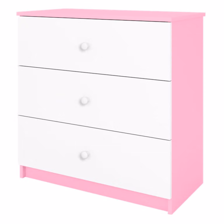 Cómoda infantil Kocot Kids con cajones de cierre suave en acabado lacado disponible en blanco, azul, rosa o verde
