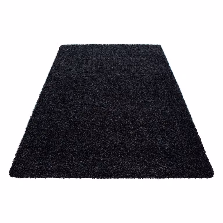 Alfombra de pelo largo Nazar color antracita para salón o dormitorio, An/Al: 80 x 250 cm