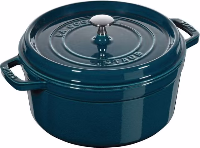 Cacerola Staub La Cocotte de hierro fundido esmaltado, redondo, color turquesa, Diámetro: 28 cm