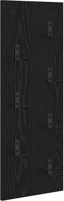 Perchero de pared moderno SYFAX de madera en color negro y roble An/P/Al: 30 x 1,5 x 80 cm