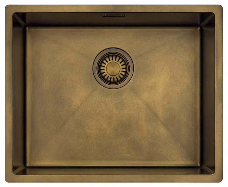 Fregadero de cocina Pure.Sink de acero inoxidable en color bronce para encastrar, An/P: 50 x 40 cm