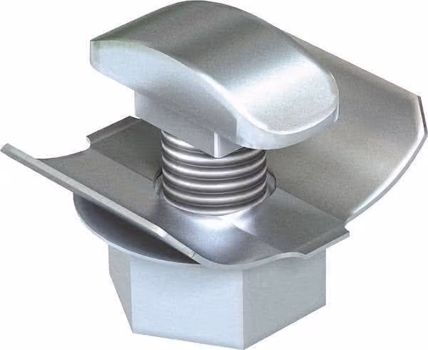 Sistema de fijación rápida OBO FCM F para tornillos M6x12, color plata, pack de 50 unidades