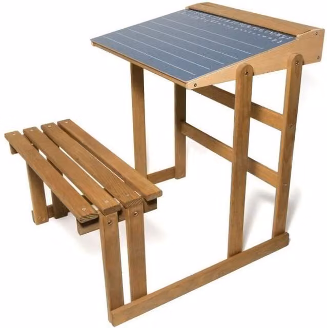 Escritorio de madera para estudiantes Les Tendances acabado roble con altura de 60 cm