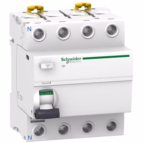 Interruptor diferencial Schneider Electric iID Clase A 4P 100A 300mA color blanco