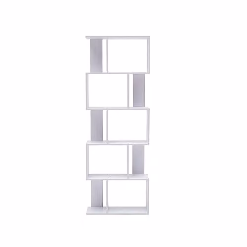 Librería moderna Rebecca Mobili de 10 estantes en madera y MDF color blanco para salón o dormitorio, An/P/Al: 169 x 60 x 24 cm