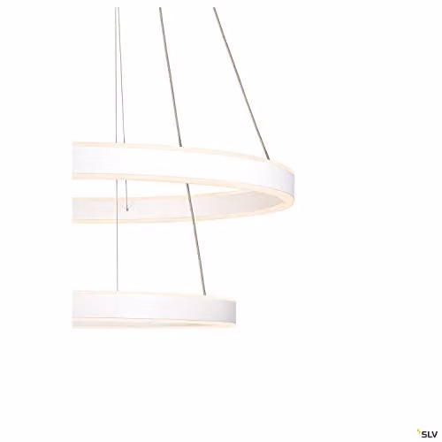 Luminaria de suspensión LED SLV ONE DOUBLE PD en color blanco con función dimmable y ajuste de temperatura de color para salón o dormitorio
