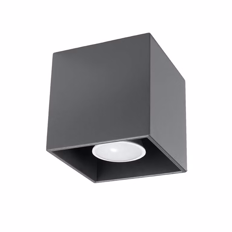 Lámpara de techo Sollux moderna en aluminio de color negro o gris con altura de 10 cm