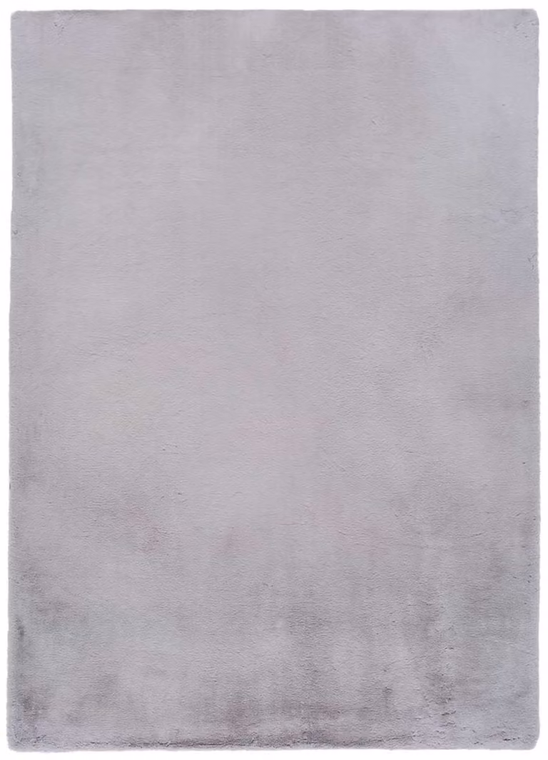 Alfombra Fox de Atticgo en gris plata, de pelo largo y diseño liso, fabricada en poliéster con base antideslizante y lavable, An/P: 160 x 230 cm