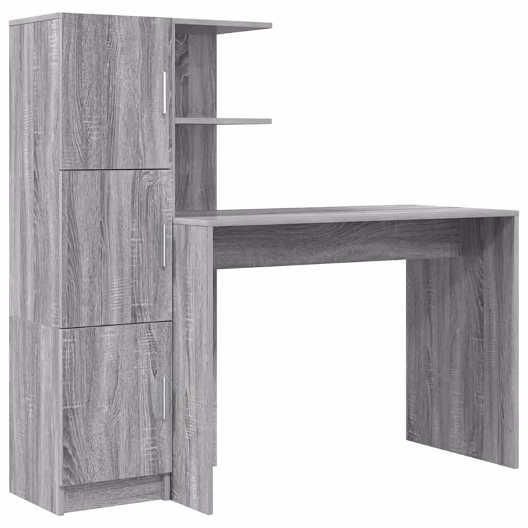 Set de 2 escritorios modernos vidaXL en color gris sonoma y marrón, An/P/Al: 133.5 x 50 x 124 cm
