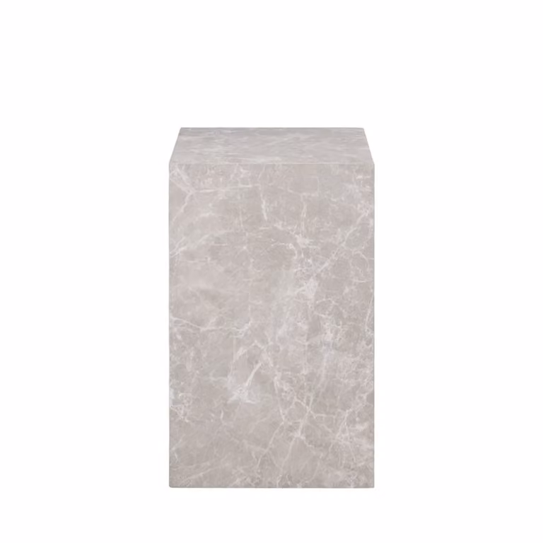 Mesa auxiliar moderna House Nordic con efecto mármol en color beige, An/P/Al: 30 x 30 x 50 cm