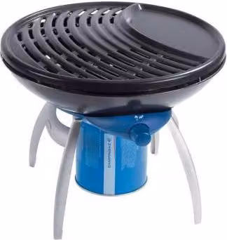 Campingaz Party Grill Cocina Portátil de Sobremesa con Encendido Piezoeléctrico en Negro y Azul de 34 cm
