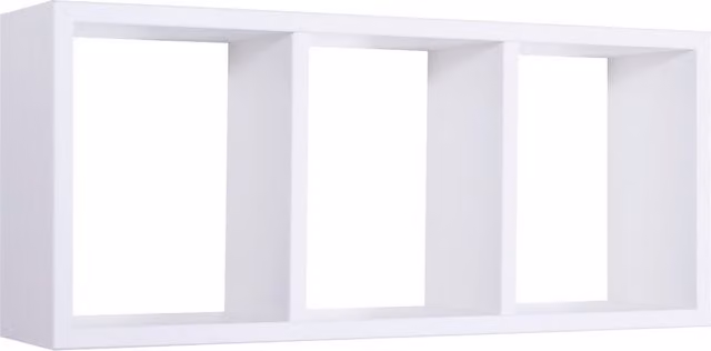 Estante de pared rectangular de 3 compartimentos Ahd Amazing Home Design Modelo Tristano Blanco An/P/Al: 30 x 15,5 x 10 cm