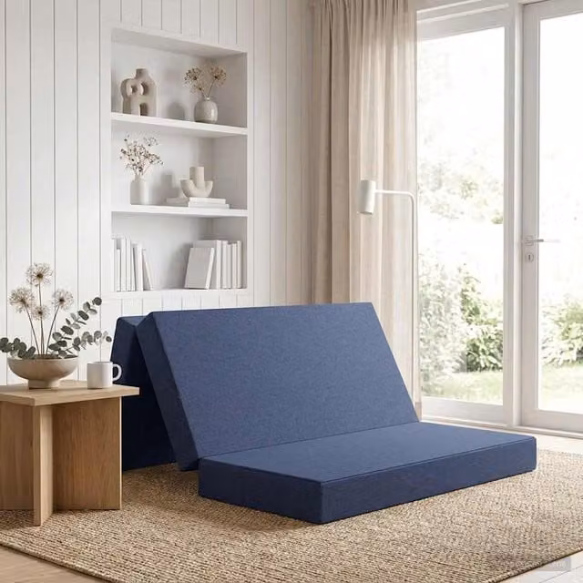 Sofá cama plegable vidaXL azul An/P/Al: 120 x 67 x 45 cm
