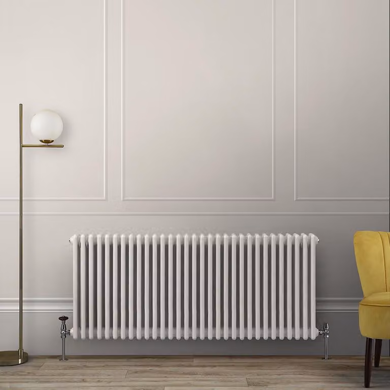 Radiador de columnas horizontal de 3 columnas Hudson Reed en color blanco, An/P/Al: 141,5 x 50 x 50 cm