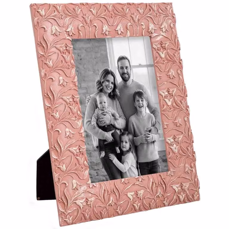 Marco de fotos moderno Wanderlust deco rosa para mesa, An/P/Al: 16,1 x 1,2 x 20,9 cm