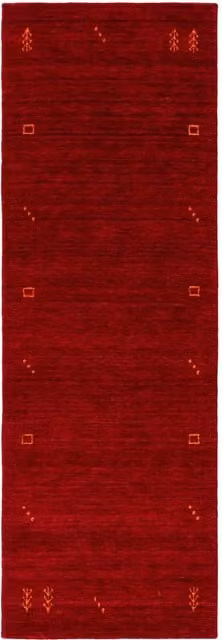 Alfombra de pasillo Benuta Gabbeh de lana roja, diseño moderno y tejido plano, An/P/Al: 80 x 300 cm