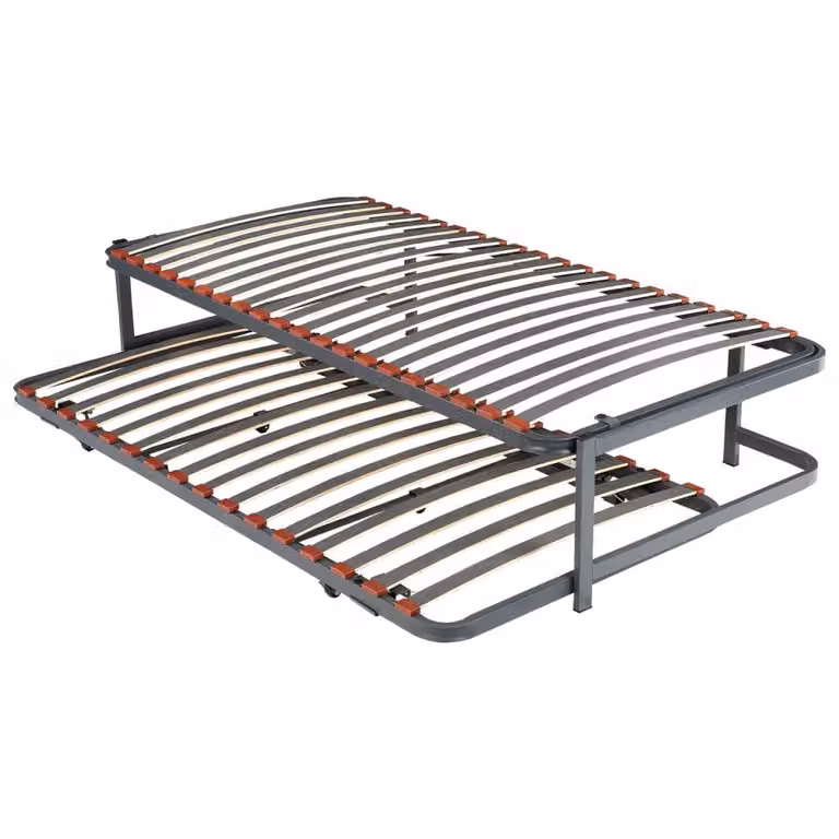 Cama supletoria tipo canguro Pikolin con somier de láminas de madera y patas, An/P/Al: 105 x 190 x 42 cm