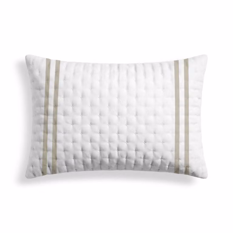 Funda de almohada reversible con diseño de rayas en beige y blanco, cierre de sobre, de poliéster, An/P: 50 x 80 cm
