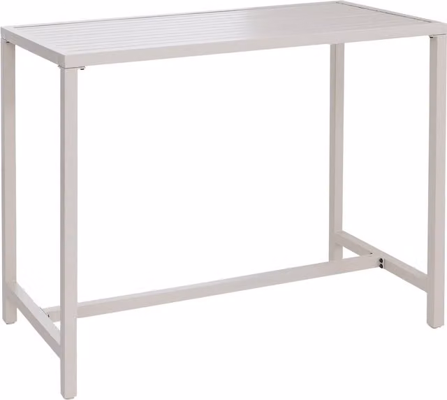 Mesa alta Mendler para jardín y terraza de metal color beige An/P/Al: 130 x 105 x 65 cm