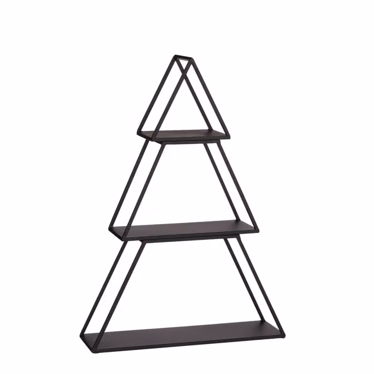 Puesto navideño escalonado Mica Decorations negro de metal Altura: 71 cm, Ancho: 14 cm, Profundidad: 50 cm