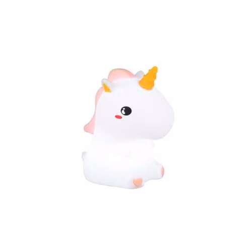 Lámpara de mesa infantil unicornio Reality Leuchten Goldy blanca y dorada con LED RGBW a batería