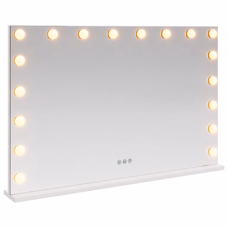 Espejo LED para tocador vidaXL blanco con interruptor táctil y regulable, An/Al/P: 80 x 52,5 x 10 cm