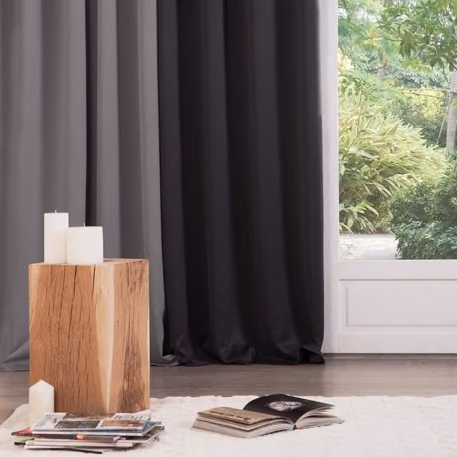 Cortina Blackout Atmosphera de estilo Art Deco en color negro, An/Al: 140 x 260 cm