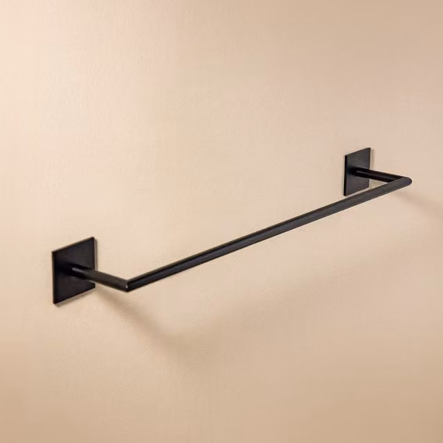 Toallero de barra Stick Cosmic de metal en color negro con instalación adhesiva An/P/Al: 30 x 30 x 30 cm