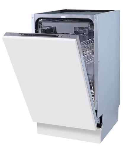 Lavavajillas totalmente integrado Hisense HV523E10 en color blanco y acero inoxidable con capacidad para 10 cubiertos