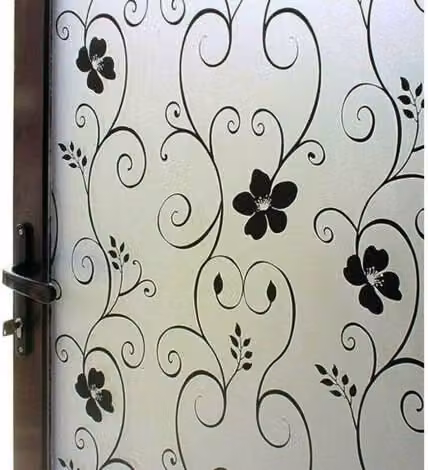 Lámina Decorativa Electrostática para Ventanas ULISEM con Diseño Floral en Blanco y Multicolor, An/Al: 90 x 200 cm