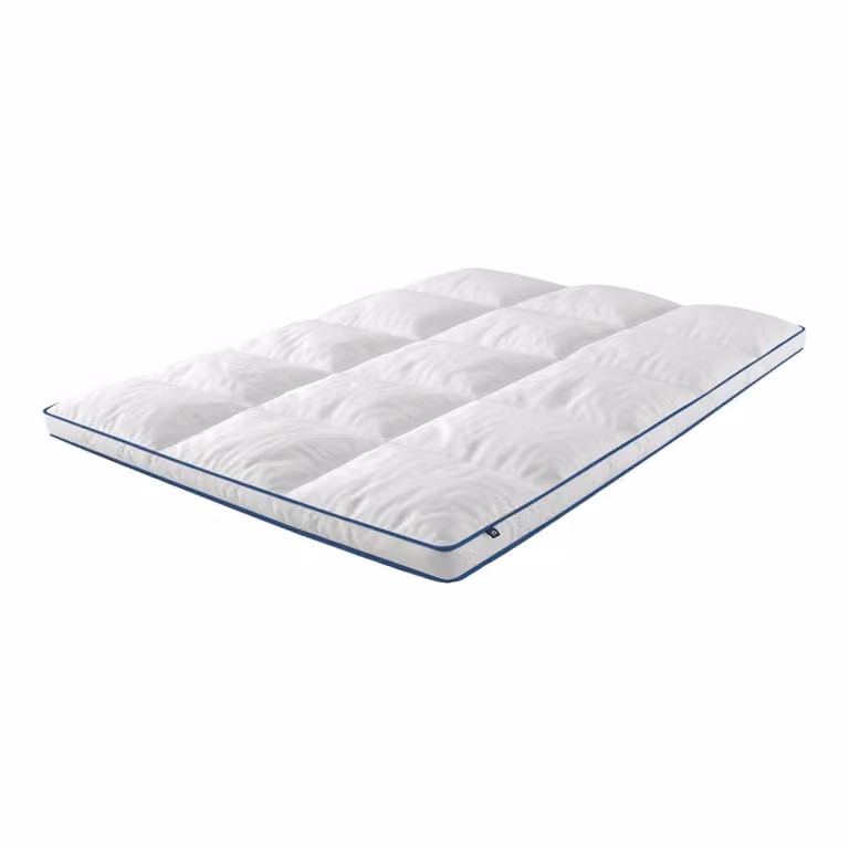 Cubrecolchón Morphea de espuma ultra suave con relleno de fibra y algodón, color blanco, An/P/Al: 90 x 200 x 5 cm