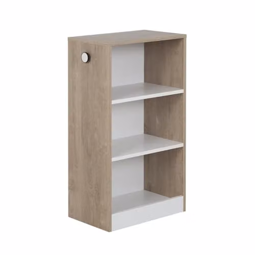 Estantería pequeña Galipette Mobile Marcel para niños en color roble, blanco y beige con panel trasero