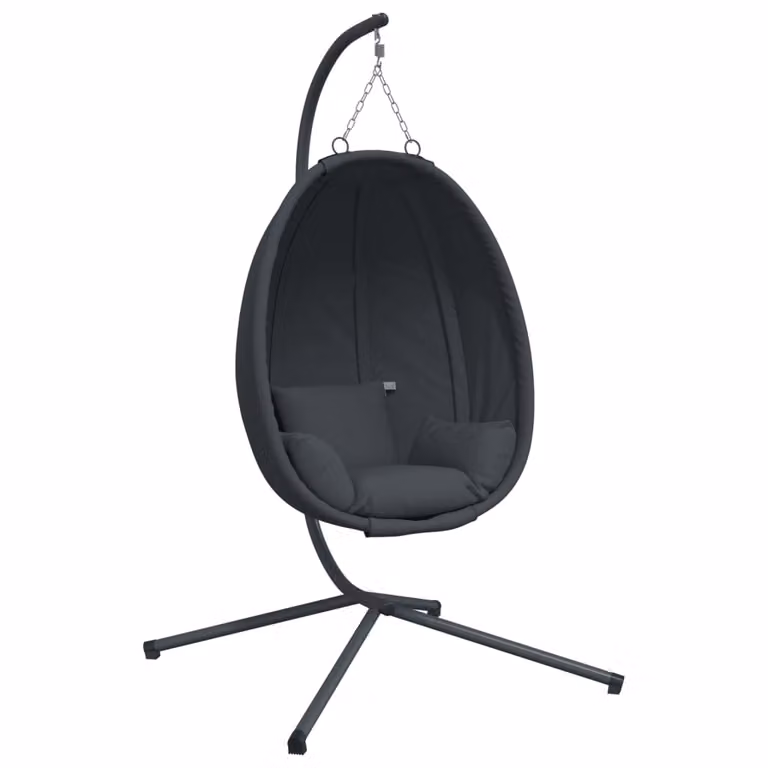 Silla colgante tipo huevo vidaXL con soporte de acero y tela antracita para jardín o salón