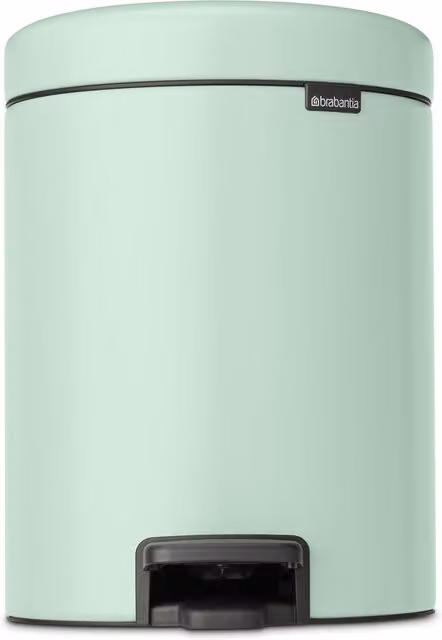 Papelera de pedal para baño Brabantia Newicon verde de 5 l con cierre suave y cubo interior extraíble