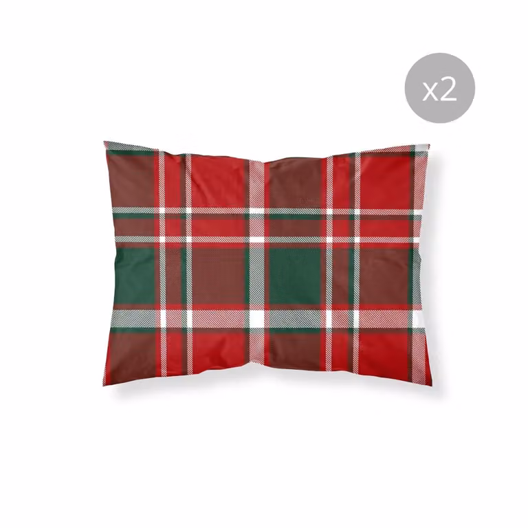 Pack de 2 fundas de almohada Muare Home multicolor con diseño de cuadros de Navidad, 100% poliéster, An/P/Al: 50 x 80 cm